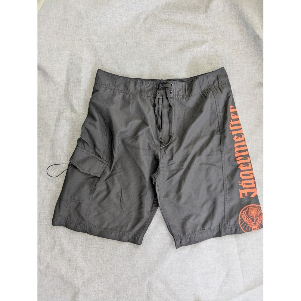 Jagermeister Board Shorts‎ Black Drawstring Logo Promo Medium NEW